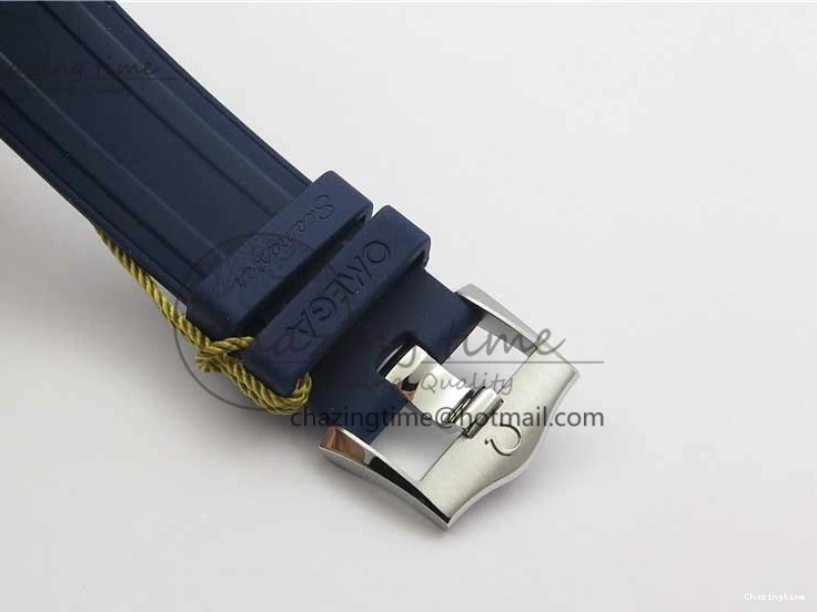 0427 2018 Seamaster Diver 300M SS RG VSF 1:1 Best Edition RG Bezel Blue Dial on Blue Rubber Strap A Contemporary 7927